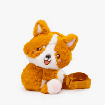 Plush Corgi Sling Crossbody Bag