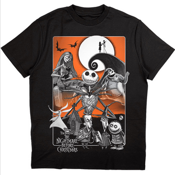 Men's The Nightmare Before Christmas Orange Moon T-Shirt