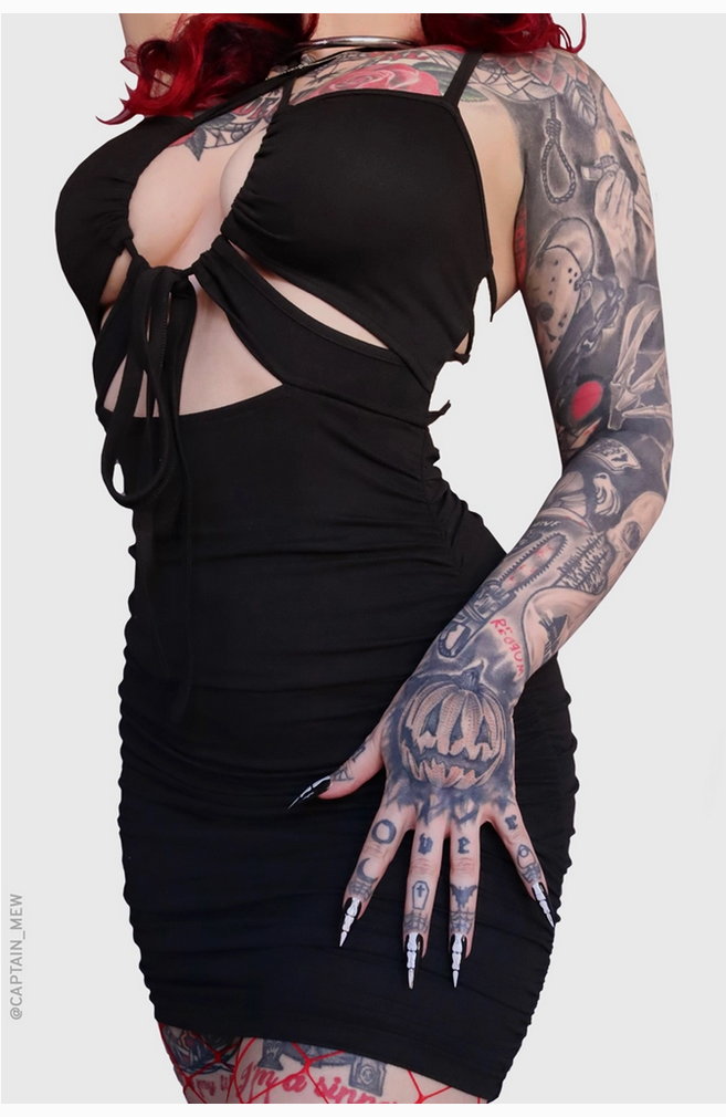 Mina Bodycon Mini Dress S Goth Clothing Forest Ink Mina Bodycon Mini Dress S Goth Clothing Forest Ink