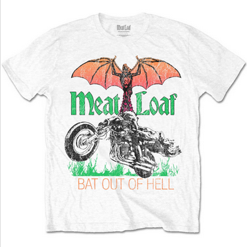 Men's Meatloaf Bat Out Of Hell White T-Shirt