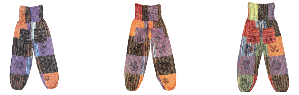 Women's Bobin Waist Patchwork Harem Pants