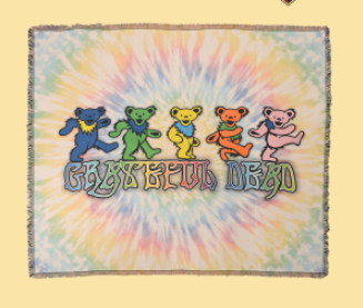 Grateful Dead Dancing Bear Tie-Dye Woven Blanket