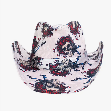Skull & Roses Drifter Cotton Western Hat