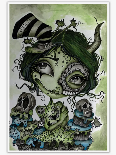 Explicit Zombie Girl Art Print