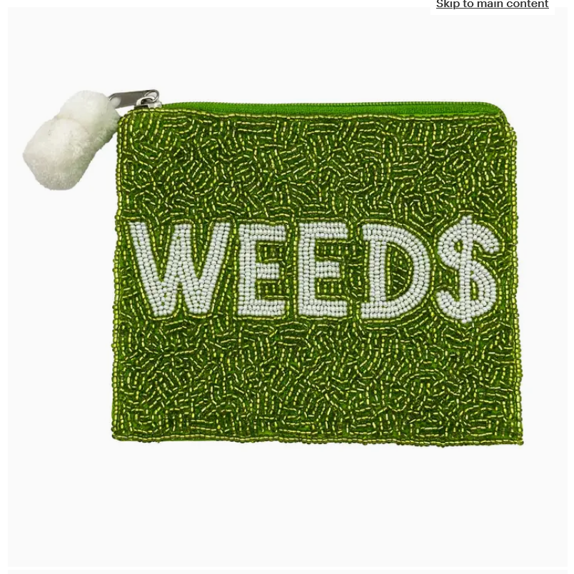 Weed $ Beaded Coin Purse