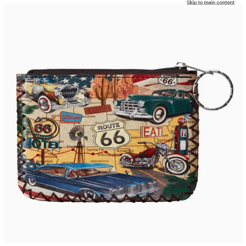 Vintage Route 66 Printed Coin Purse