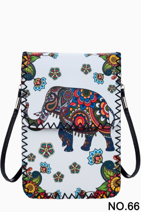Floral Elephant Printed Crossbody