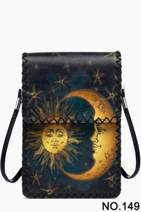 Moon & Sun Printed Crossbody