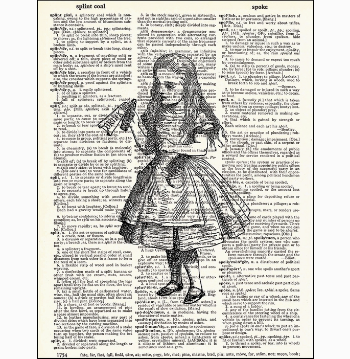 Drink Me Alice Dictionary Page Art Print