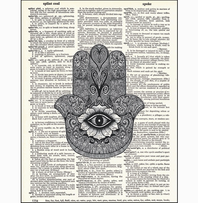 Hamsa Hand Dictionary Page Art Print