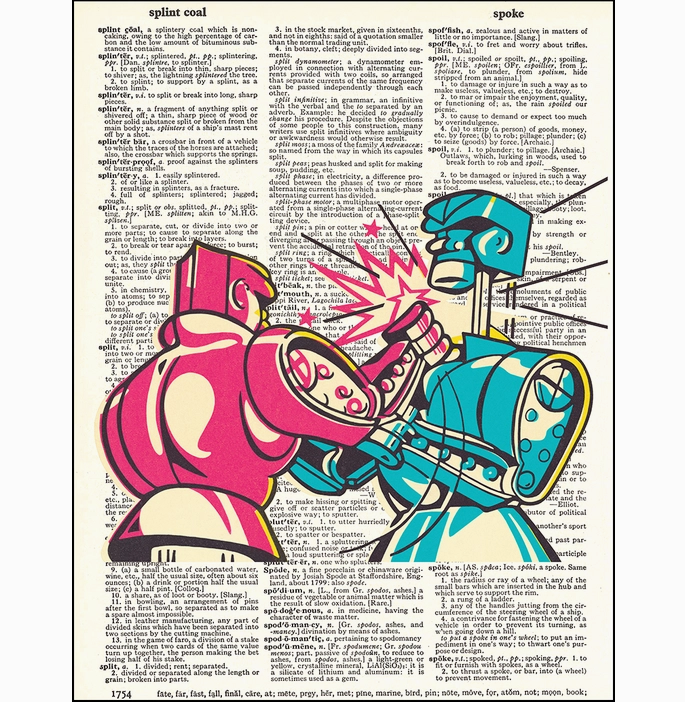 Rock 'Em Sock 'Em Robots Dictionary Page Art Print