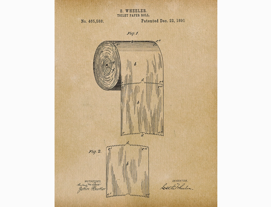Toilet Paper Roll 1891 Patent Art Print
