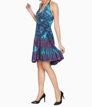 Women's Tie-Dye Halter Dress