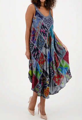 Women's Patchwork Bohemian A-Line Dress