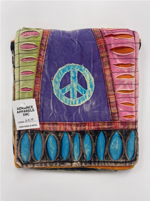 Razor Cut Peace Sign Passport Bag