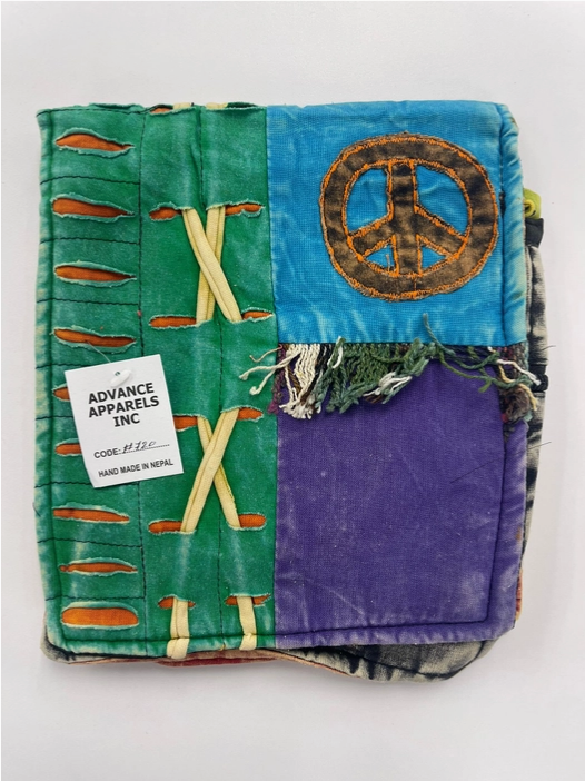 Braided Patchwork Peace Passport Bag