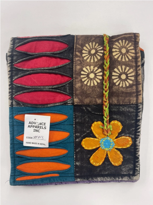 Razor Cut Flower Patchwork Passport Bag