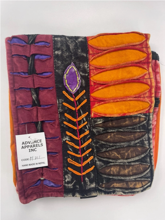 Razor Cut Patchwork Foliage Passport Bag