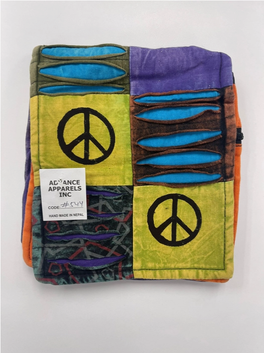 Razor Cut Double Peace Patchwork Passport Bag