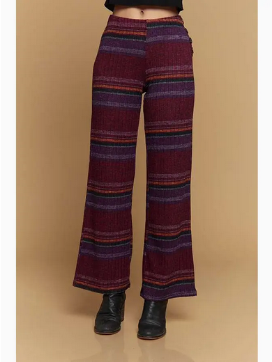 Women's Hacci Rib Stripe Print Pants