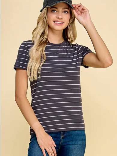 Women's Short Sleeve Striped Tee