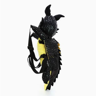 Plush Black Dragon Backpack