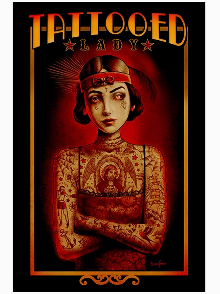 Tattooed Lady Art Print