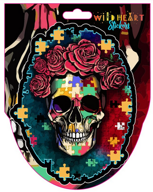 Puzzle Sugar Skull Sticker