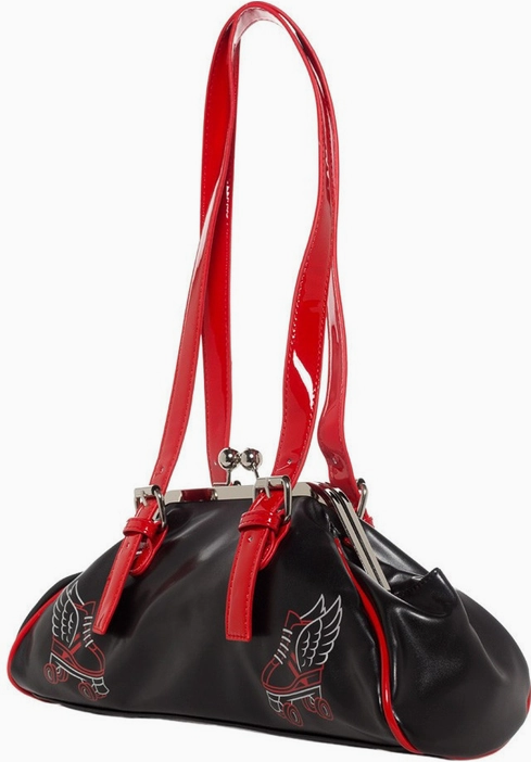 Sourpuss Retro Red Flying Skate Roller Derby Bag