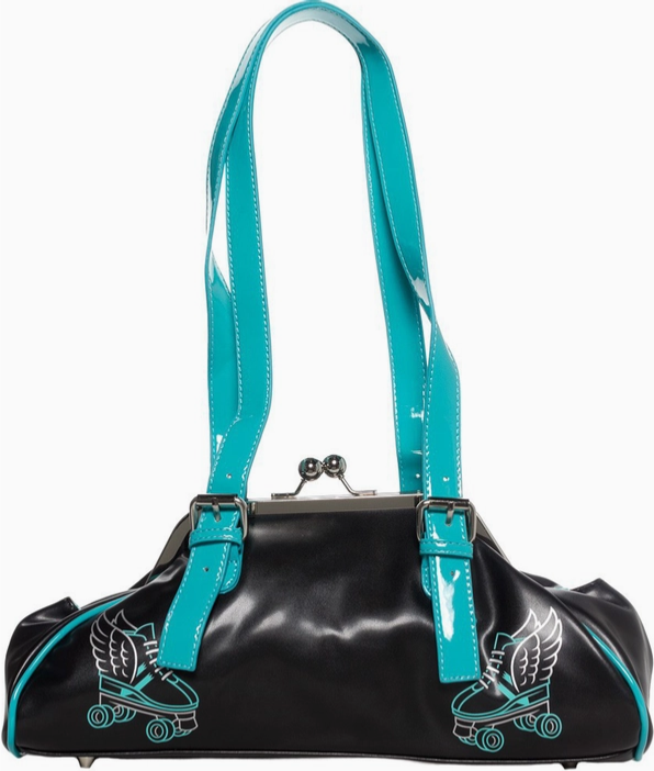 Sourpuss Retro Blue Flying Skate Roller Derby Bag