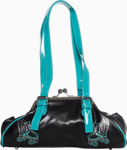 Sourpuss Retro Blue Flying Skate Roller Derby Bag