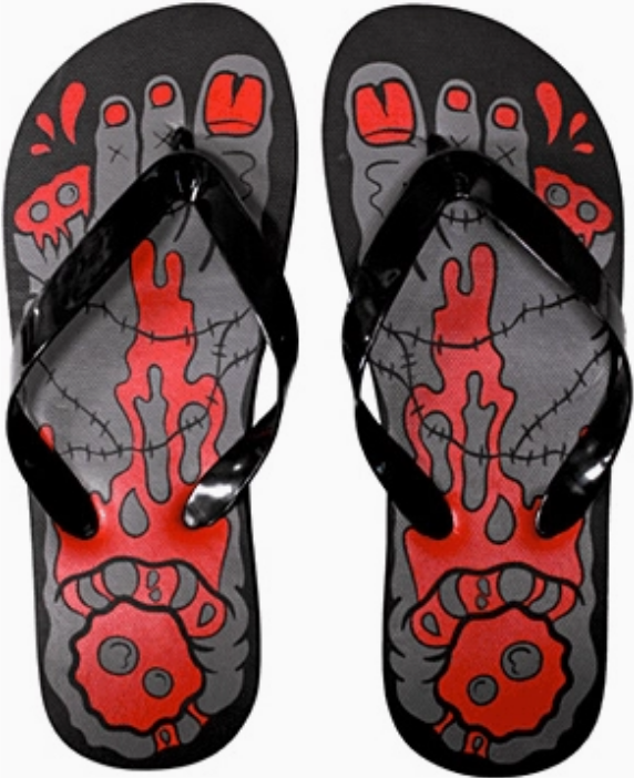 Women's Sourpuss Zombie Flip Flops