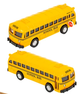 Yellow School Bus Pull-Back Toys