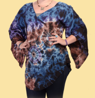 Women's Electric Forest Tye Dye Rayon Angelic Blouse