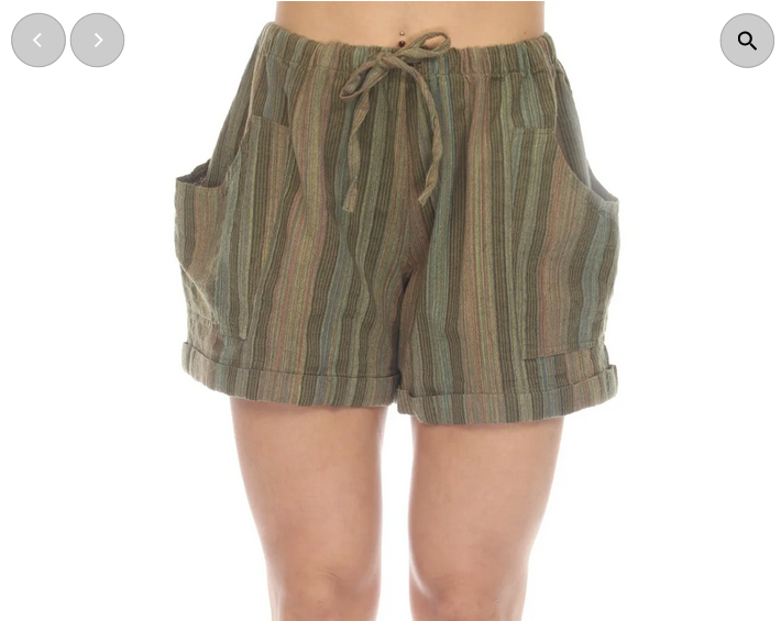 Women's Stripe Tacked Cuffs Shorts