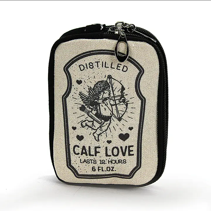 Cupid Distilled Calf Love Canvas Wristlet Bag