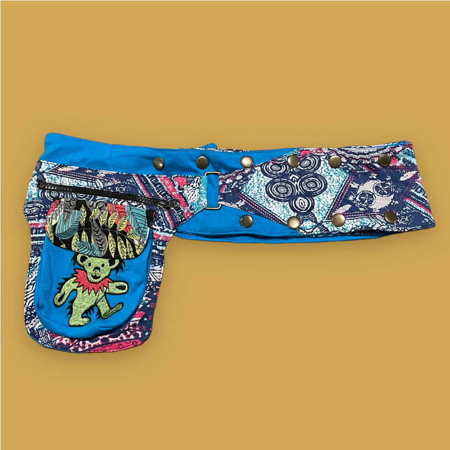 Grateful Dead Cotton Snap Wrap Belt With Embroiderey
