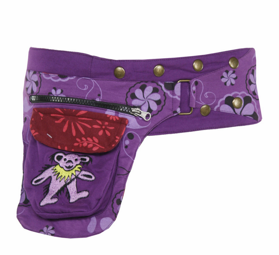 Grateful Dead Cotton Snap Wrap Belt With Embroiderey