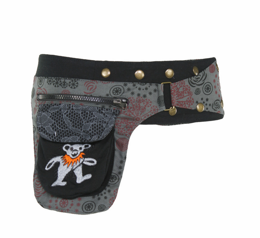 Grateful Dead Cotton Snap Wrap Belt With Embroiderey