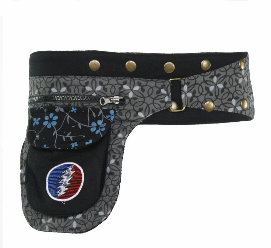 Grateful Dead Cotton Snap Wrap Belt With Embroiderey