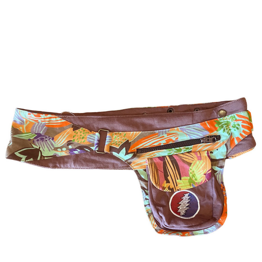 Grateful Dead Cotton Snap Wrap Belt With Embroiderey