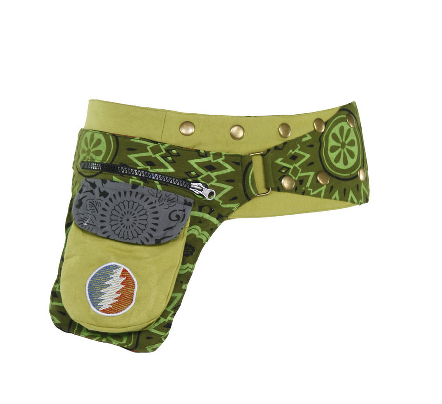 Grateful Dead Cotton Snap Wrap Belt With Embroiderey