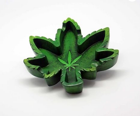 Hemp Leaf Polyresin Ashtray