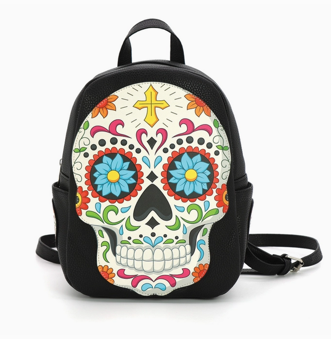 Sugar Skull Head Mini Backpack