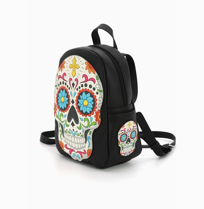 Sugar Skull Head Mini Backpack