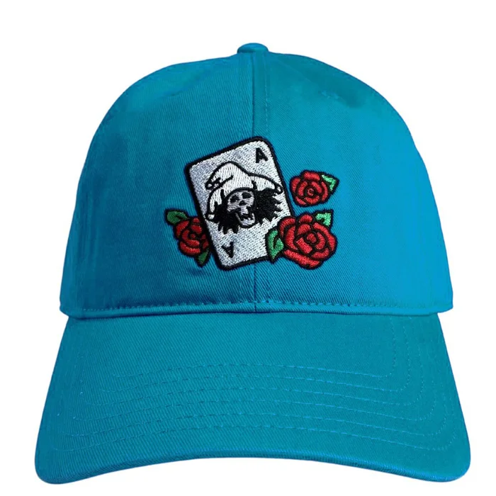 Rosy Jester Skull Ace Playing Card Dad Hat
