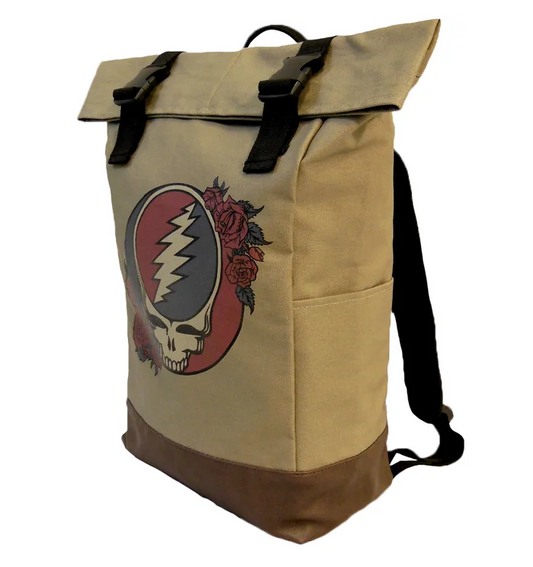 Grateful Dead Steal Your Face Roll-Top Canvas Backpack
