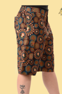 Men's Cotton Mushroom Burst Print Cargo Shorts