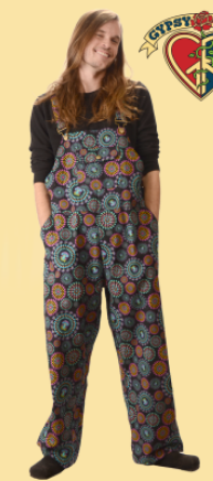 Unisex Cotton Mushroom Print Overalls