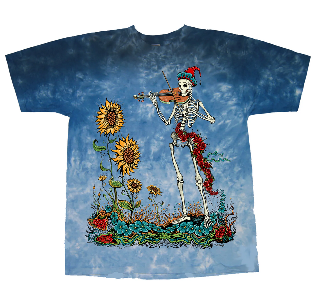 Men's Grateful Dead Jester Skeleton Let It Grow Tie-Dye T-Shirt